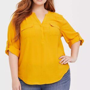 TORRID Harper Georgette 3/4 Sleeve Blouse Size 2